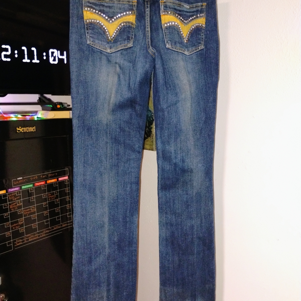 Blue Jeans with Gold Accents